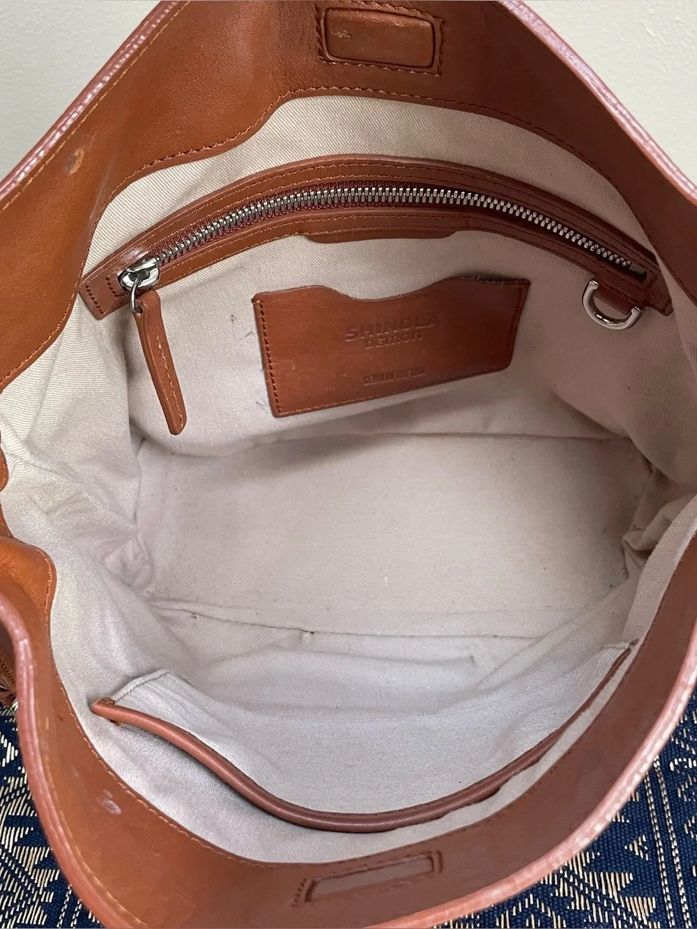 Shinola Soft Brown Leather Relaxed Hobo Should & Crossbody Bag Silver Logo